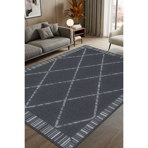 The Reef Design Füme Baklava Dilim Desenli Dijital Baskılı Dokuma Kaymaz Tabanlı Yıkanabilir Oturma Odasıhalısı