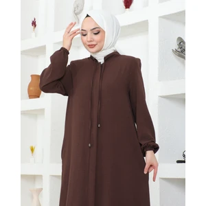 Salaş Kesim Aerobin Kumaş Ferace / Acı Kahve - F137