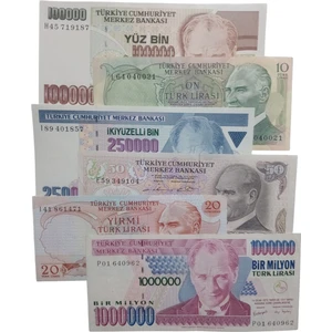 6. 7. Emisyon 6 Adet  Koleksiyon Kağıt Para Koleksiyon Başlangıç Setleri Antika Darpane Hobi Hediye 