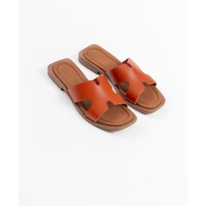 Fergei Premium Kiremit Hakiki Deri Terlik