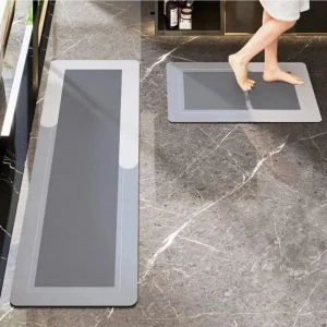 Yazısız Model Mutfak Paspası Su Emici Banyo Paspası Kaymaz Tabanlı 156X38 cm Takım 38X58 cm M-61
