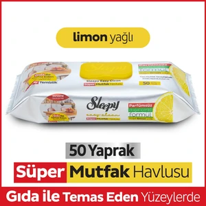 Easy Clean Süper Yüzey Temizlik Mutfak Havlusu&Mendili Limon Yağlı 50 Yaprak