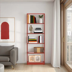 adore mobilya Max 5 Raflı Kitaplık-Parlak Kırmızı 58X170X23 cm (Gxyxd)