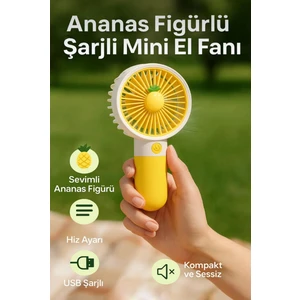 Sevimli Meyve Figürlü Şarjlı Taşınabilir Mini El Fanı ve Masa Fanı Soğutucu Pervane
