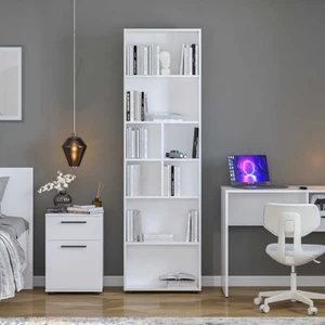 adore mobilya White 8 Bölmeli Kitaplık-Mat Beyaz 55X187X23 cm (Gxyxd)