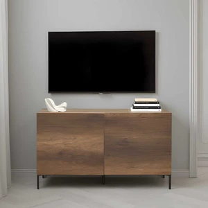 adore mobilya Roma 2 Kapaklı Modüler Tv Ünitesi - Koyu Ceviz (Oslo Ceviz) 120X70X43 cm (Gxyxd)