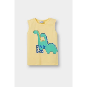 Erkek Bebek Bisiklet Yaka Dinozor Baskılı Atlet E1253A525HS