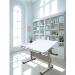 Creo Mobili Yükseklik ve Eğim Ayarlı, Vega Simple Çalışma Masası Çekmecesiz - 130 x 70  cm , Ekru