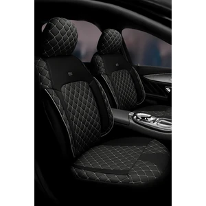 Peugeot 408 2010–VE Sonrası Monaco Serisi Eviza Siyah Beyaz Koltuk Kılıfı