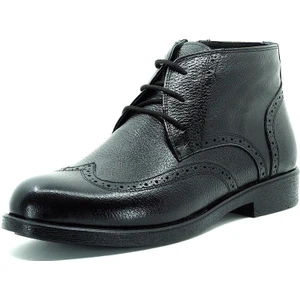 Costo Shoes CS202 Siyah Dana Derisi Sıcak Astarlı  Rahat Şık Taban Büyük Numara Erkek Bot