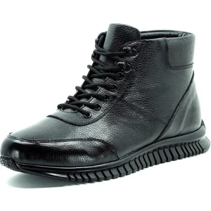 Costo Shoes AG7044 Siyah Büyük Numara Dana Derisi Rahat Geniş Kalıp Erkek Bot 46