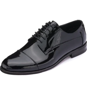 Costo Shoes 45,46,47,48,49,50 Numaralarda NV1088 Siyah Rugan Neolit Taban Büyük Numara Erkek Klasik Ayakkabı