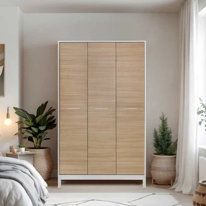 adore mobilya London 3 Kapaklı Gardırop-Meşe-Beyaz 120X202X52 cm (Gxyxd)
