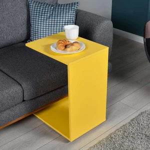 Adore Çok Amaçlı Tekerlekli C Koltuk Sehpası - Sarı