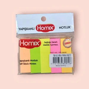 Küçük Boy Yapışkanlı Renkli Parmak Notluk 5'li