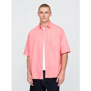 Erkek Açık Pembe Organik Pamuk Oversize Poplin Gömlek