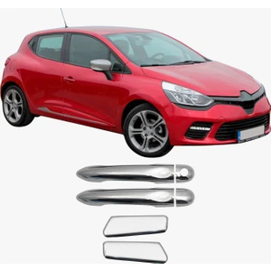 Renault Clio 4 Uyumlu 2012-2018 Krom Kapı Kolu 4 Kapı Sensörlü Paslanmaz Çelik