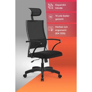 Ergolife Sit Air-180 Ofis Koltuğu | Fileli, Boyun Destekli, Bilgisayar Sandalyesi -574.61.40.222