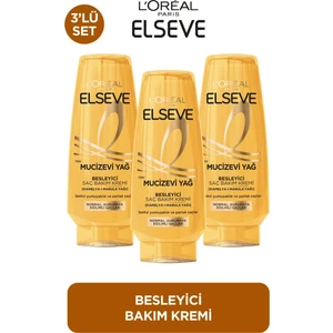 L' Oreal Paris 3'lü Elseve Mucizevi Yağ Besleyici Saç Bakım Kremi 250 ml