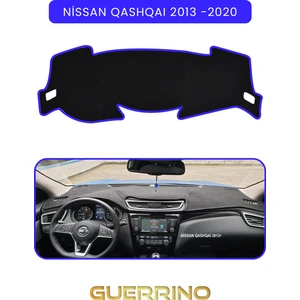 Nissan Qashqaı 2013 -2020TORPİDO Koruma Halısı Mavi Kenar
