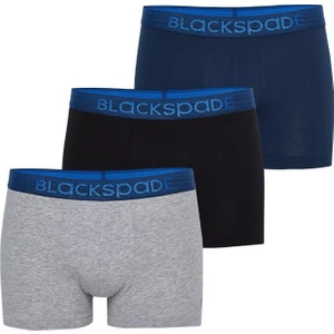 BLACKSPADE 9472 ERKEK MODERN BASİCS SHORTY 3 LÜ GRİ-LACİVERT-SİYAH-126 BOXER