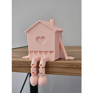 Dekoratif Sallanan Ayaklı Hediyelik Ev Toz Pembe Dmrzhome