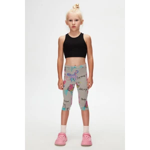 Ay Grisi Chirping Animals Kız Çocuk Desenli Diz Altı Tayt Kapri