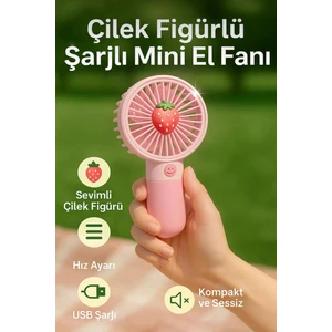 Sevimli Meyve Figürlü Şarjlı Taşınabilir Mini El Fanı ve Masa Fanı Soğutucu Pervane