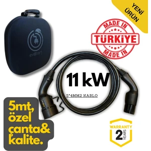 Elektrikli Araç Şarj Kablosu 11KW, 20A, 5mt, Tip2