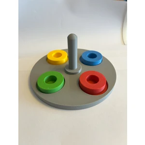 Atlas Lab Montessori Renk Eşleştirme Oyuncağı – Halkalı Bul-Tak – Motor Beceriler ve Zeka Geliştirici - 3D