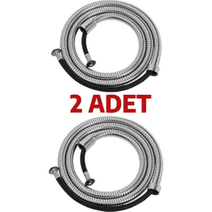 2 Adet Yüksek Kaliteli Örgülü Spiralli Banyo Duş Hortumu 1,5 Metre
