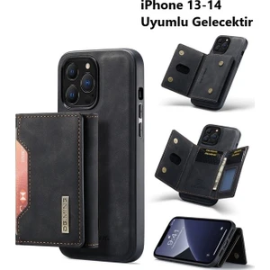 Iphone 13 - 14 Dg Mıng 2 Parça Ayrılabilir Güçlü Manyetik Cüzdanlı Kılıf