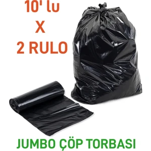 Jumbo Çöp 10'lu 2 Adet Poşeti Endüstriyel Battal Çöp Torbası 75 x 90 cm