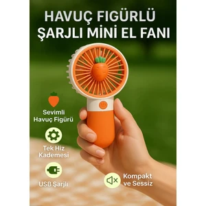 Sevimli Meyve Figürlü Şarjlı Taşınabilir Mini El Fanı ve Masa Fanı Soğutucu Pervane