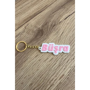 Özel Tasarım Tekli Isim Anahtarlığı - Pembe Renk Kişiselleştirilmiş Anahtar ve Çanta Aksesuarı