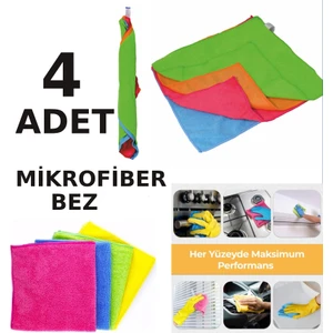4 Adet Mikrofiber Genel Temizlik ve Toz Bezi