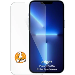 iPhone 13 Pro Max Temperli 9H Cam Ekran Koruyucu (2 ADET)