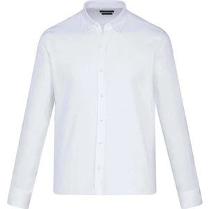 Beyaz Comfort Fit 100% Pamuk Düğmeli Yaka Uzun Kollu Casual Gömlek