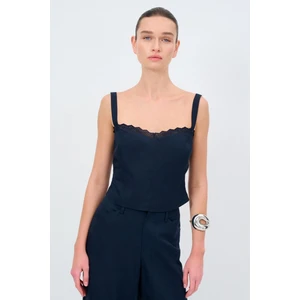 Moda Tutkusu Kolsuz Tencel Bluz