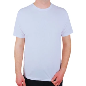 Ellit Giyim Erkek Beyaz Terletmeyen %100 Polyester Regular Kesim Sıfır Yaka Dry Touch Tişört