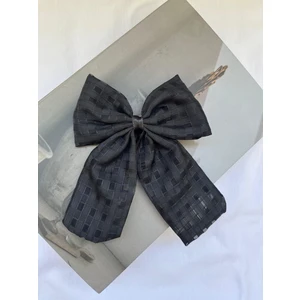 Desenli Kumaş Büyük Fiyonk Saç Tokası – Klipsli Model