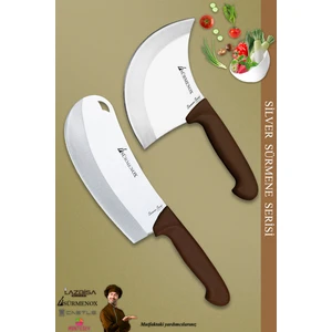 Sürmene Silver Serisi Gri Sap Mutfak Bıçak Börek Bıçağı Pizza Pide Bıçağı 2 Li Set ( Srm-03 )