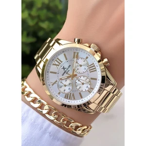 Orijinal Çelik Kordon Kadın Kol Saati 3 Atm Su Geçirmezlik Gold Renk Bileklik Hediyeli DK584C2