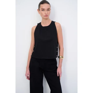 Moda Tutkusu Kolsuz Denim Bluz