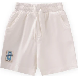 Etiket Detaylı Flanel Kapri 1-7 Yaş Kırık Beyaz