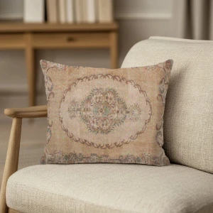 Etnik Motif Desenli Baskı Çift Yüzlü Kırlent Kılıfı