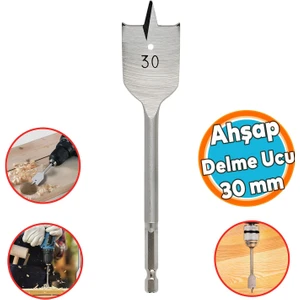 Ahşap Delme Ucu Matkap Ucu Tahta Sunta Plastik Alçıpan Delme Ucu Bits Yaprak Uç 30 mm