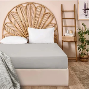 Soft Basic Çift Kişilik Lastikli Çarşaf - Gri - 180X200 cm