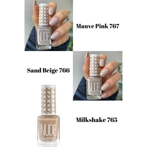 3’lü Oje Seti Nude Mauve Pink 767 Nude Sand Beige 766 Nude Milkshake 765 Nail Polish