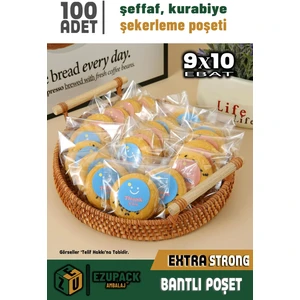 9X10 100AD. Kurabiye Şeker Parti Baby Shower Doğum Günü Hediyelik Kendinden Yapışkanlı Jelatin Poşet